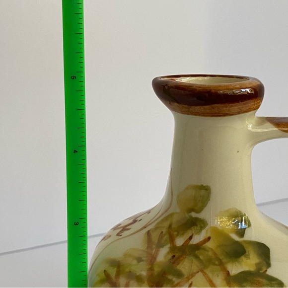 Vintage Vermont Maple Syrup Jug Hand Painted Pottery Pitcher VT 5” Brown beige - Picture 15 of 15